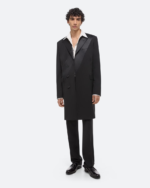 Virgin Wool Tuxedo Car Coat by Helmut Lang