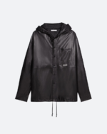 Helmut Lang Leather Hoodie Shirt