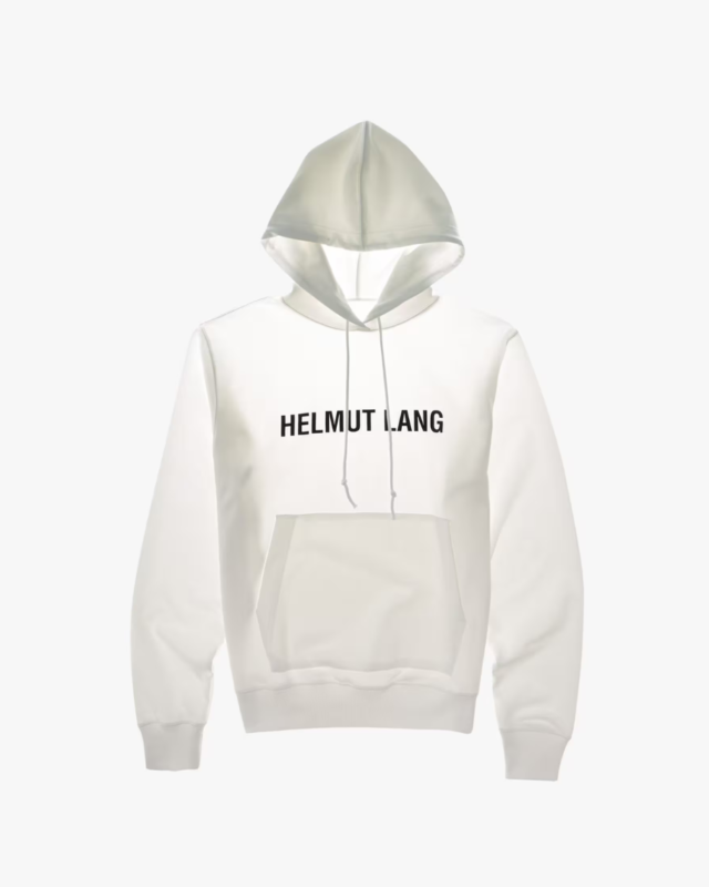 Helmut Lang Logo White Hoodie: