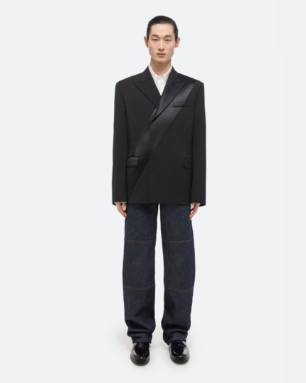 Helmut Lang Virgin Wool Tuxedo Car Jacket