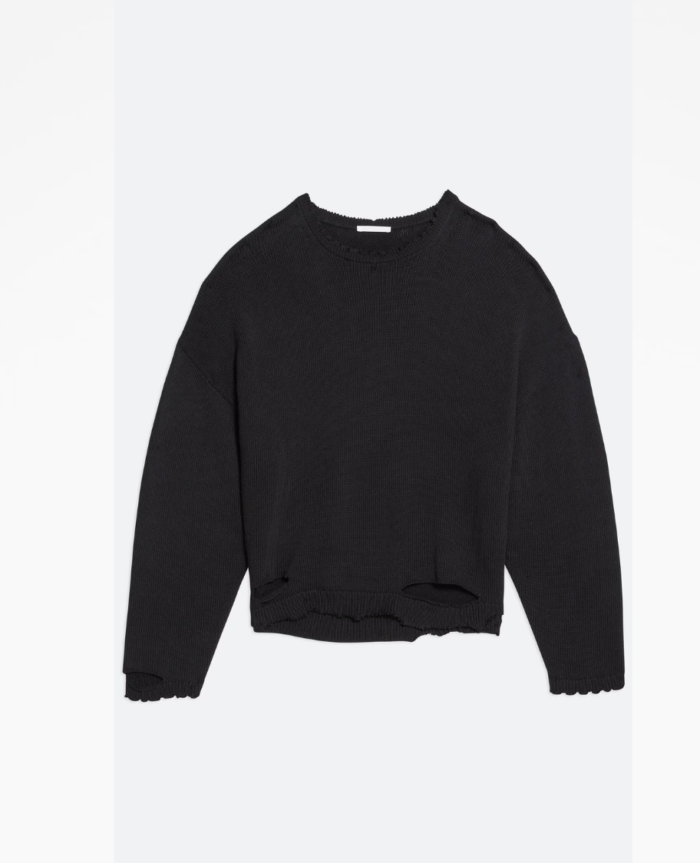 Helmut Lang Distressed Ribbed Sweatshirt